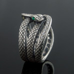 Animal Collection // Snake Ring // Silver + Green (9)