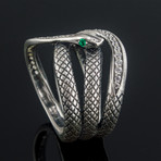 Animal Collection // Snake Ring // Silver + Green (7)