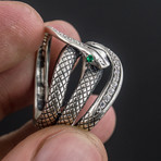 Animal Collection // Snake Ring // Silver + Green (6)