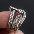 Animal Collection // Snake Ring // Silver + Green (6)