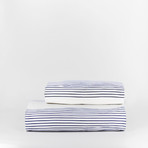 Percale Top Sheet & Duvet Cover Set // Beach Stripe (Full)