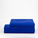 Percale Top Sheet & Duvet Cover Set // Sapphire Blue (Full)