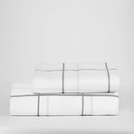 Percale Top Sheet & Duvet Cover Set // White Tile (Full)