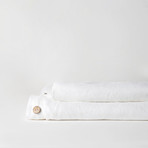 Linen Top Sheet & Duvet Cover Set // Pure White (Full)
