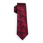 Noel Handmade Tie // Black + Red Paisley