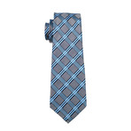 Giraud Handmade Silk Tie // Black + Light Blue + Silver