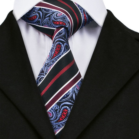 Raphael Handmade Tie // Black + Deep Red