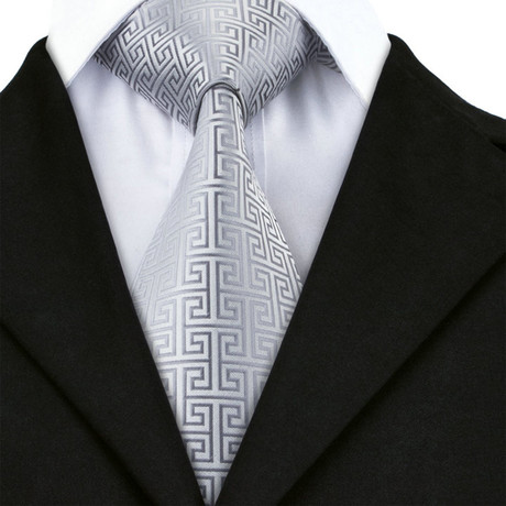 Chastel Handmade Silk Tie // Silver