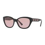 Versace // Cat Eye Plastic Sunglasses // Black + Light Violet
