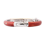 Nouvelle Bague India Preziosa 18k Two-Tone Gold Diamond + Red Enamel Bangle Bracelet