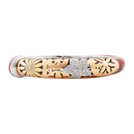 Nouvelle Bague India Preziosa 18k Two-Tone Gold Diamond + Red Enamel Bangle Bracelet