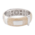 Nouvelle Bague India Preziosa 18k White Gold Diamond + Enamel Bangle Bracelet