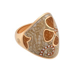 Nouvelle Bague Petali 18k Rose Gold Diamond + Enamel Ring // Ring Size: 7.5