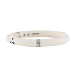 Nouvelle Bague Semi d'Amore 18k White Gold Diamond + White Enamel Bangle Bracelet