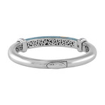 Nouvelle Bague India Preziosa 18k White Gold Diamond + Light Blue Bangle Bracelet // Inner Circumference: 6.5"
