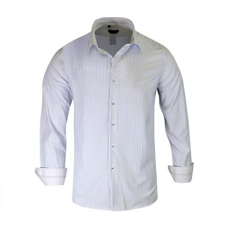 Desmond True Modern-Fit Long-Sleeve Dress Shirt // Blue (S)