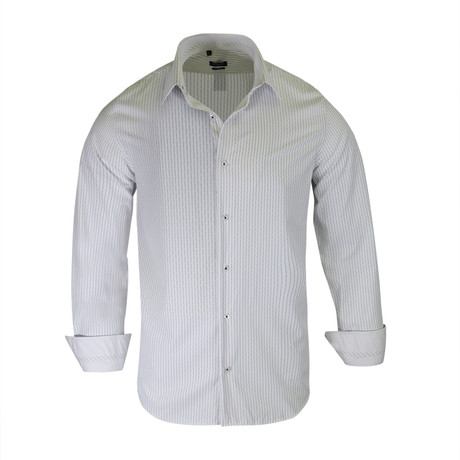 Desmond True Modern-Fit Long-Sleeve Dress Shirt // Gray (S)