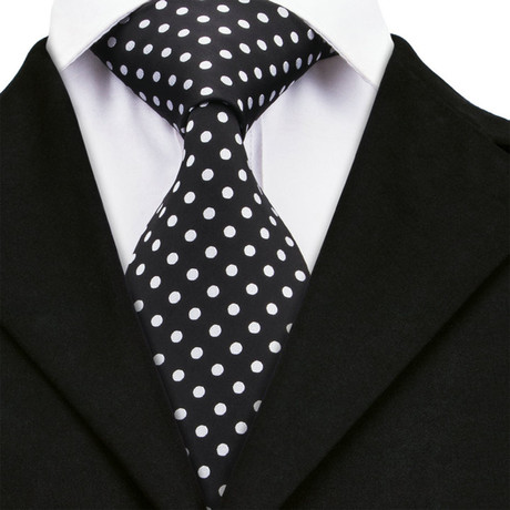 Pointe Handmade Tie // Black + White Dots