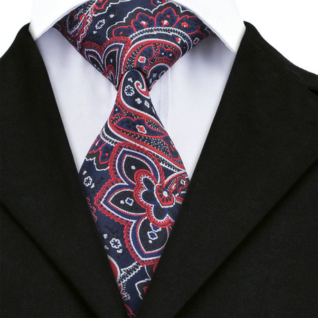 Henri Handmade Tie // Navy + Red