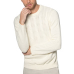 Camp Lo Cable Knit Sweater // White (L)