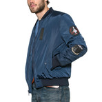 Lost Boys Patched Bomber Jacket // Navy (XL)