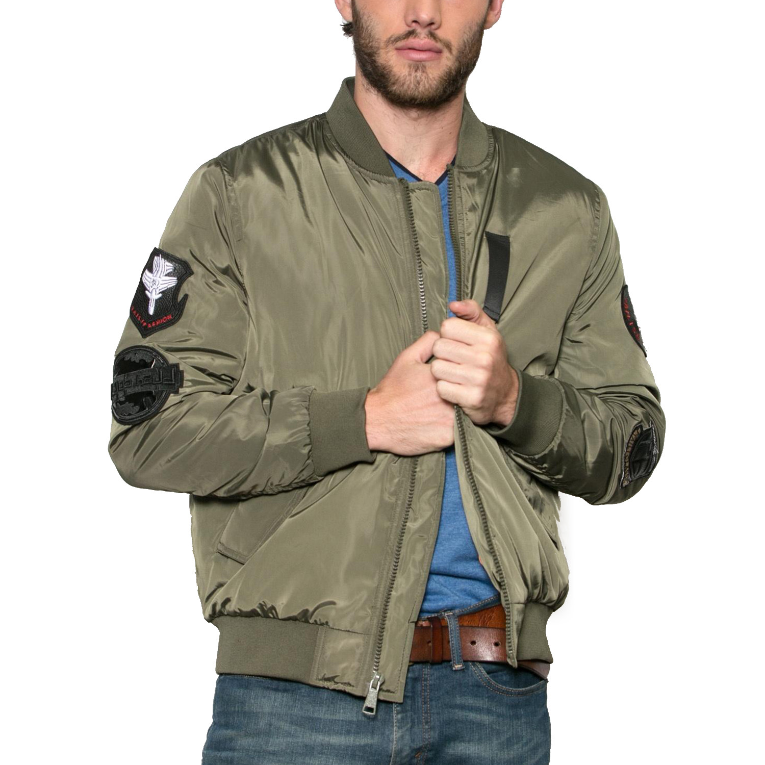 Sonic Boom Patched Bomber Jacket // Army (M) - Smash Trends - Touch of ...