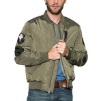 Sonic Boom Patched Bomber Jacket // Army (M)