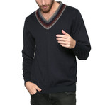 Dev V-Neck Sweater // Navy (L)