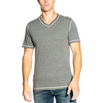 V-Neck Knit Tee // Charcoal (S)