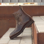 Octavian Buckle Boot // Painted Calf Dark Brown (Euro: 45.5)