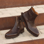 Octavian Buckle Boot // Painted Calf Dark Brown (Euro: 45.5)
