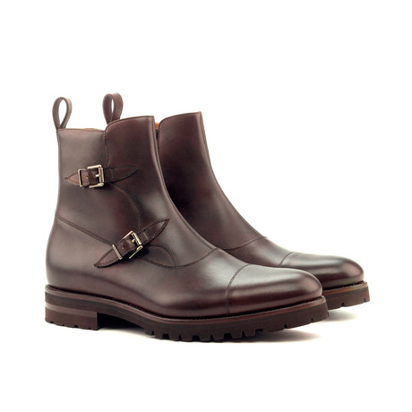 Octavian Buckle Boot // Painted Calf Dark Brown (Euro: 39)