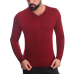 V-Neck Sweater // Bordeaux (2XL)