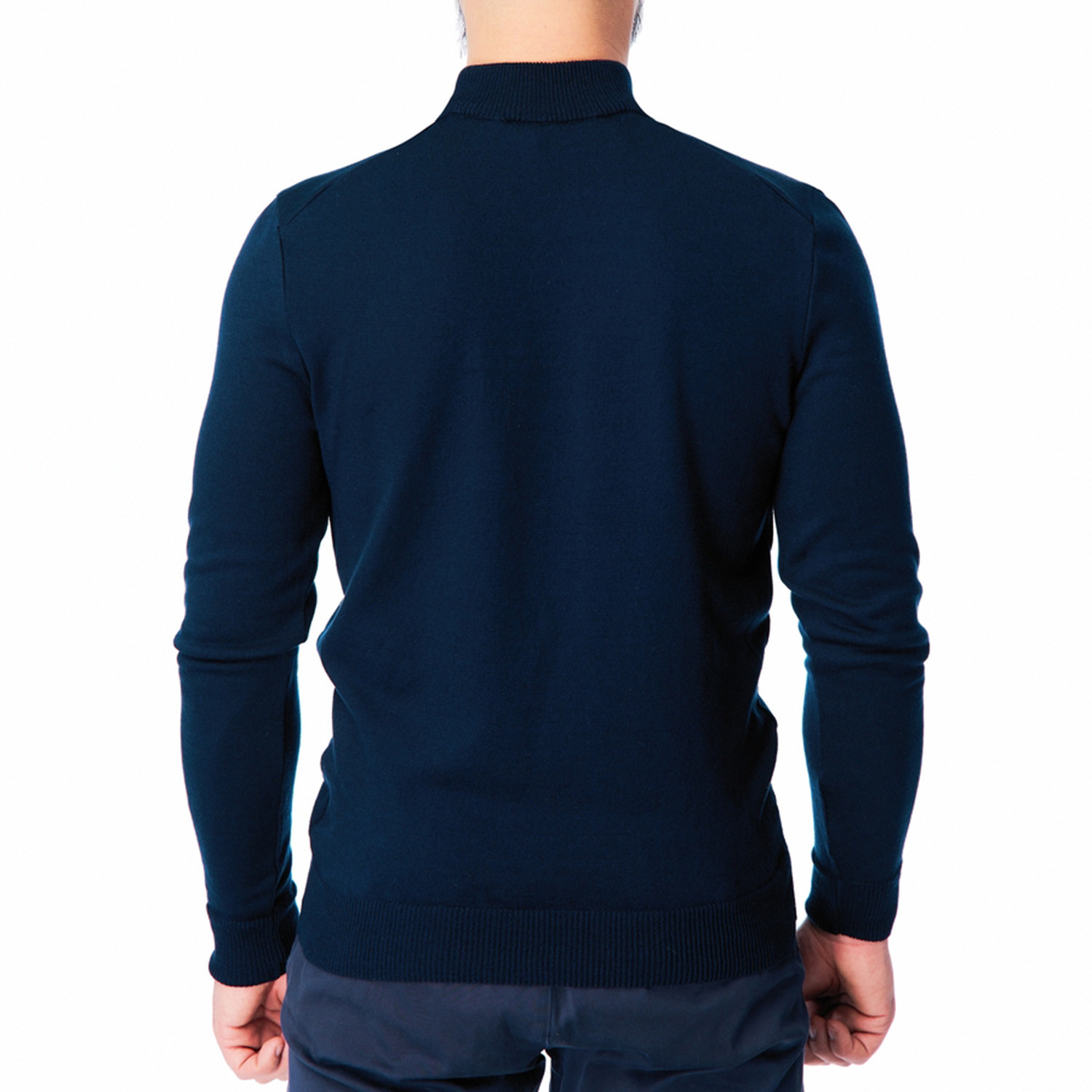 Wool Polo Mock Neck // Navy (S) - SVTR - Touch of Modern