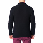 Wool Jacket + Puff Knit Design // Black (2XL)