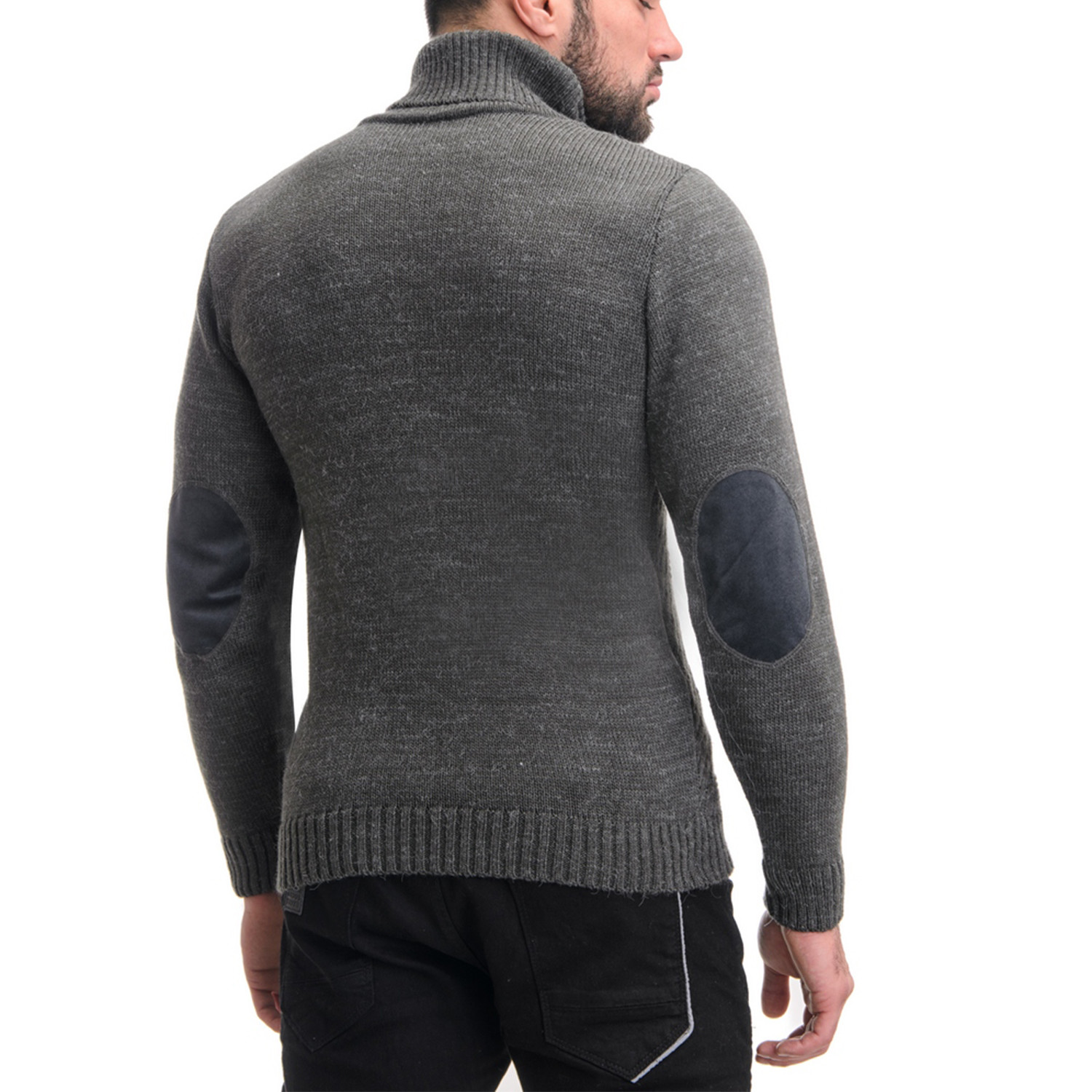 Polo Neck Arm Patches Dark Gray Xs Svtr Touch Of Modern