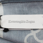 Ermenegildo Zegna // Cotton Blend Scarf // Gray + White