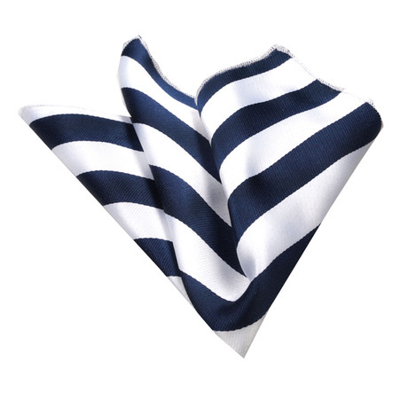 Silk Handkerchief + Gift Box // Blue + White Stripes