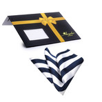 Silk Handkerchief + Gift Box // Blue + White Stripes