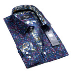 Amedeo Exclusive // Floral Reversible Cuff Button-Down Shirt I // Blue (3XL)