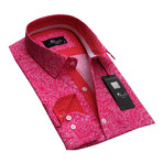 Amedeo Exclusive // Reversible Cuff Button-Down Shirt // Pink + White Paisley (S)