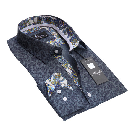 Amedeo Exclusive // Reversible Cuff Button-Down Shirt // Black + Multicolor Paisley (S)