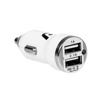 Dual USB Car Charger // White