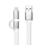 Charging Cable // Micro USB + Lightning // Metal Gray Connector