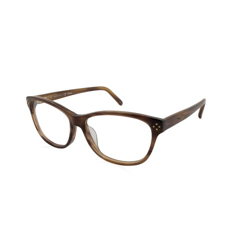 Chloé // Women's Acetate Eyeglass Frames // Striped Brown