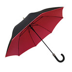 Double Canopy Walking Umbrella // Black + Red