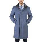 Cashmere Topcoat with Shearling Lining // Blue (L)