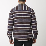 Visitor // Japanese Stripe Shirt Jacket // Brown + White (S)