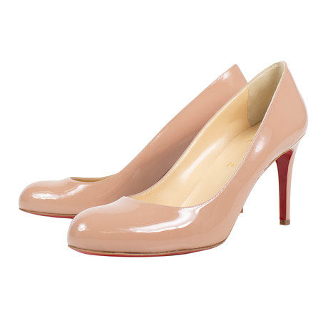 Simple 85m Patent Leather Pumps // Nude (Euro: 34)