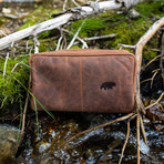 Leather Dopp Bag // Antique Brown